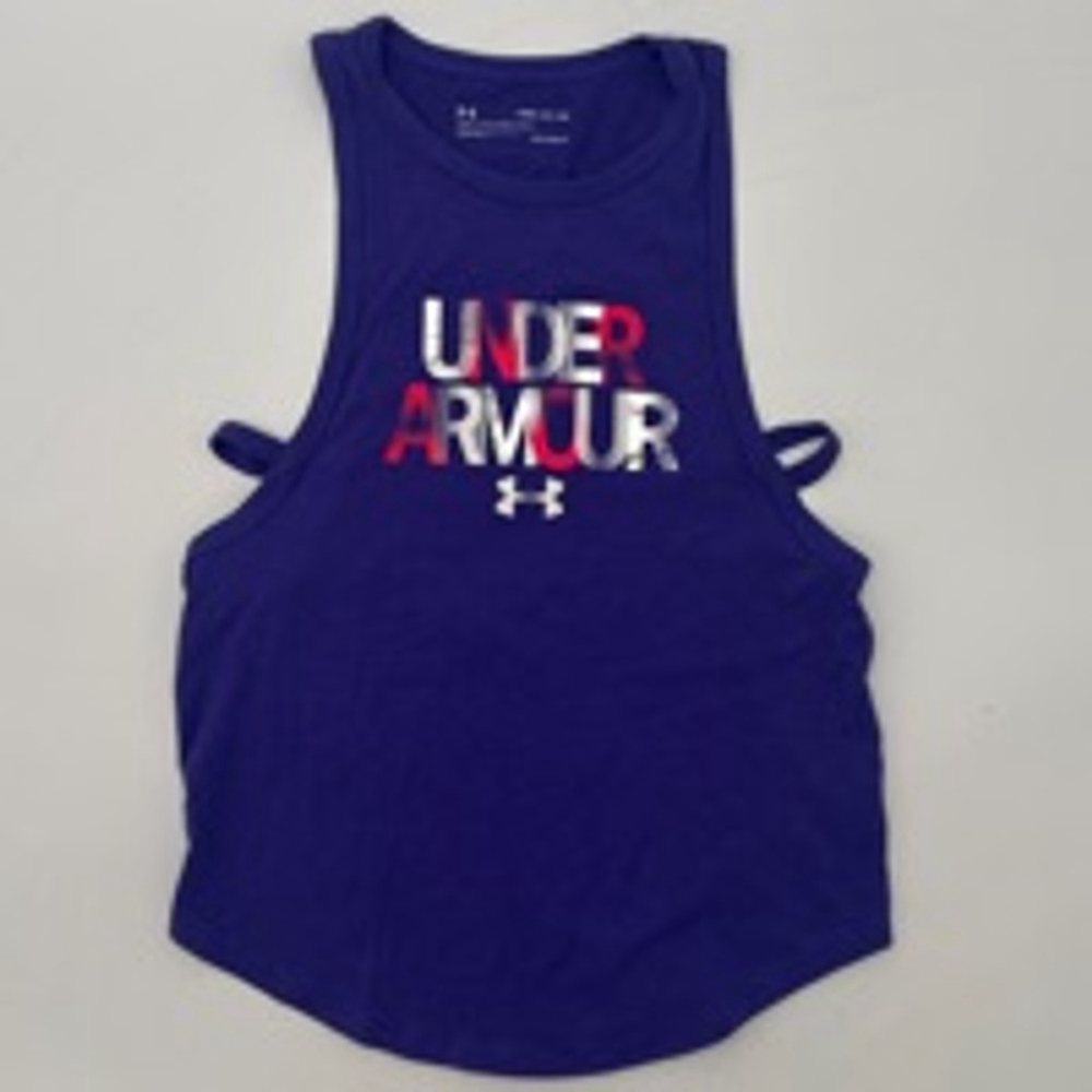 Girls UNDER ARMOUR Tank Top YSM Purple Sleeveless Athletic